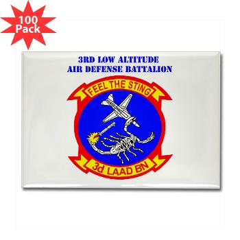 3LAADB - M01 - 01 - 3rd Low Altitude Air Defense Bn with Text - Rectangle Magnet (100 pack)